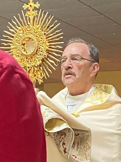 Jesus Christ is truly present in the Most Blessed Sacrament: Body, Blood, Soul, and Divinity.